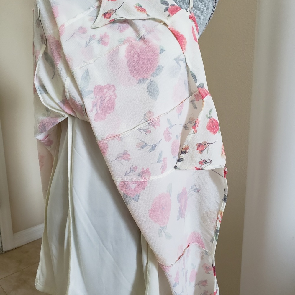 Taylor & Sage white & rose floral dress with lace - Picture 5 of 5